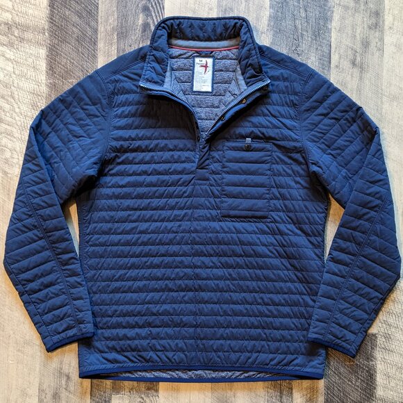 Relwen Windzip Popover Puffer Sweatshirt Jacket Navy Blue Medium - Picture 3 of 8